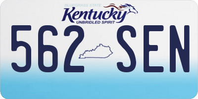 KY license plate 562SEN