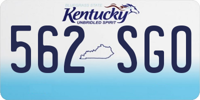 KY license plate 562SGO