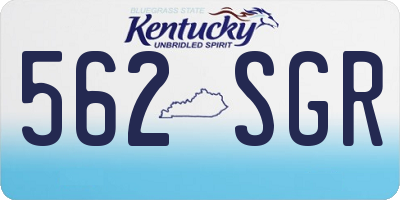 KY license plate 562SGR