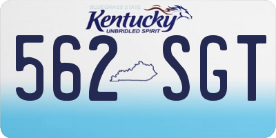KY license plate 562SGT