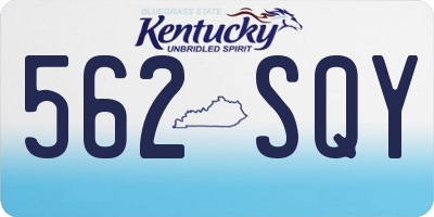 KY license plate 562SQY