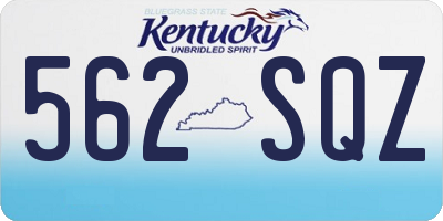 KY license plate 562SQZ