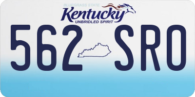KY license plate 562SRO