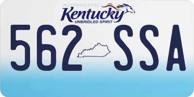 KY license plate 562SSA