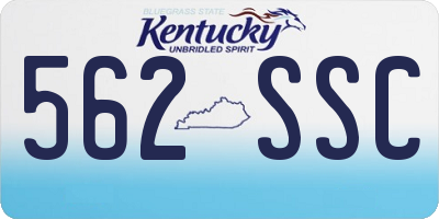 KY license plate 562SSC