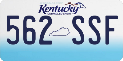 KY license plate 562SSF