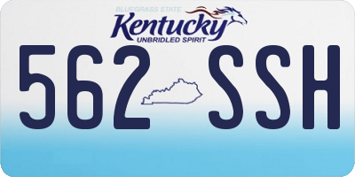 KY license plate 562SSH