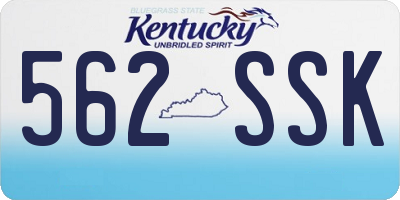 KY license plate 562SSK