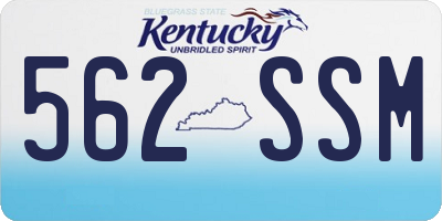 KY license plate 562SSM
