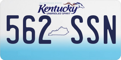 KY license plate 562SSN