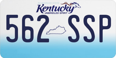 KY license plate 562SSP