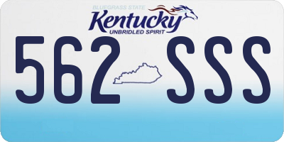 KY license plate 562SSS