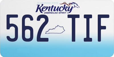 KY license plate 562TIF