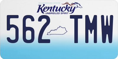 KY license plate 562TMW