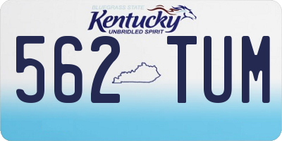 KY license plate 562TUM