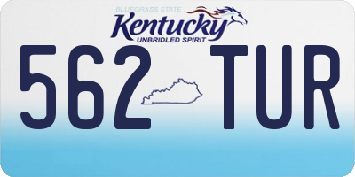 KY license plate 562TUR