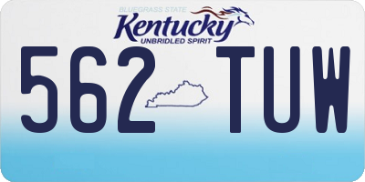KY license plate 562TUW