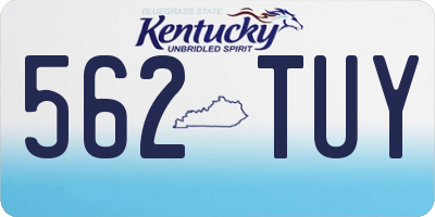 KY license plate 562TUY