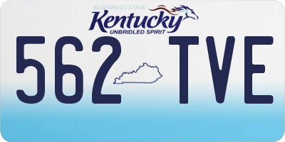 KY license plate 562TVE