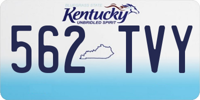 KY license plate 562TVY