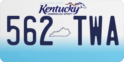 KY license plate 562TWA
