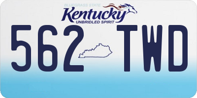 KY license plate 562TWD
