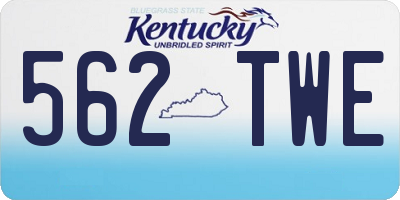 KY license plate 562TWE