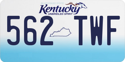 KY license plate 562TWF