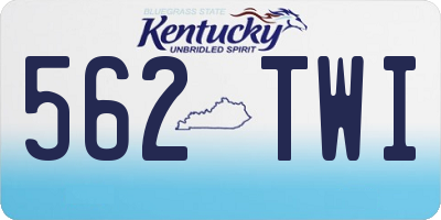 KY license plate 562TWI