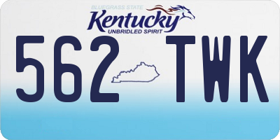 KY license plate 562TWK