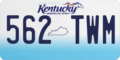 KY license plate 562TWM