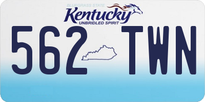 KY license plate 562TWN