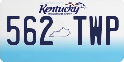 KY license plate 562TWP