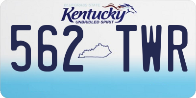 KY license plate 562TWR