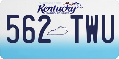 KY license plate 562TWU