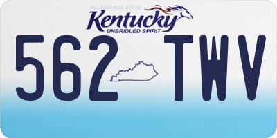 KY license plate 562TWV