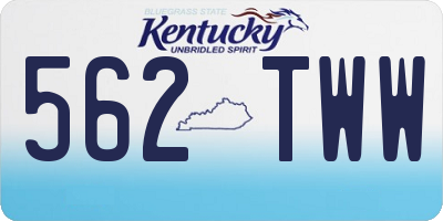 KY license plate 562TWW