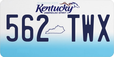 KY license plate 562TWX