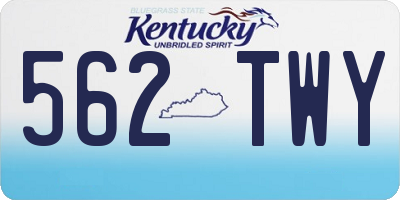 KY license plate 562TWY