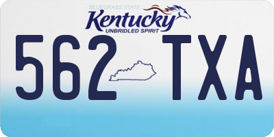 KY license plate 562TXA