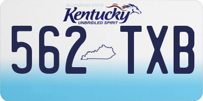 KY license plate 562TXB