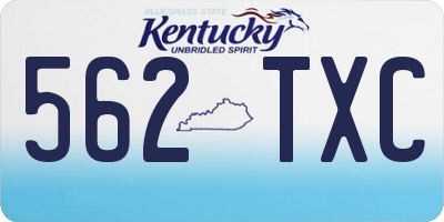 KY license plate 562TXC
