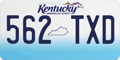 KY license plate 562TXD