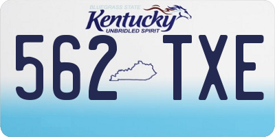 KY license plate 562TXE