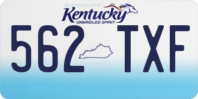 KY license plate 562TXF