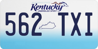 KY license plate 562TXI
