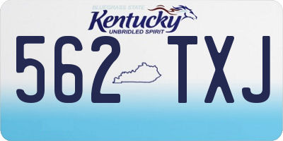 KY license plate 562TXJ