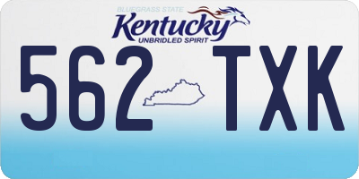 KY license plate 562TXK