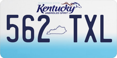 KY license plate 562TXL