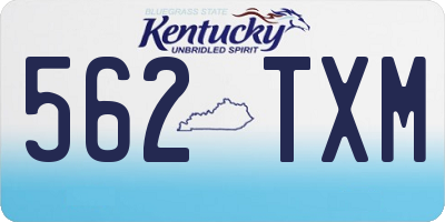KY license plate 562TXM